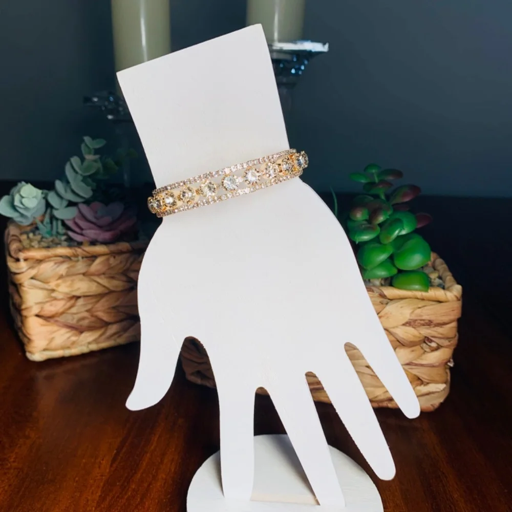 Shimmering Crystal and Gold Plated Coil Wrap Bracelet, adjustable size - Picture 7 of 10